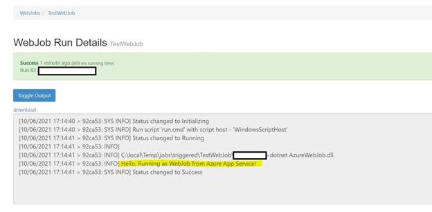 Using Web Jobs in Azure App Services